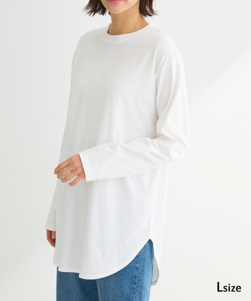 Green Parks(グリーンパークス)の「裾ラウンドホワイトインナー(Tシャツ/カットソー・レディース・オフホワイト・L)」の1枚目の写真