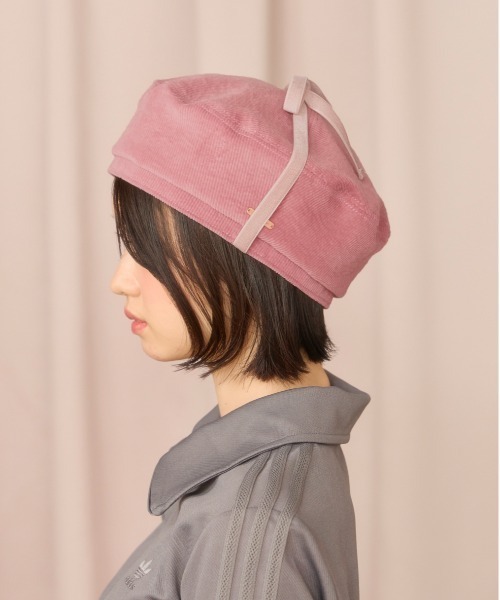 kaorinomori（カオリノモリ）の「kaorinomori ルモアベレー / カオリノモリ（ハンチング/ベレー帽・レディース・ブラック/ピンク・M/57.5cm）」の19枚目の写真