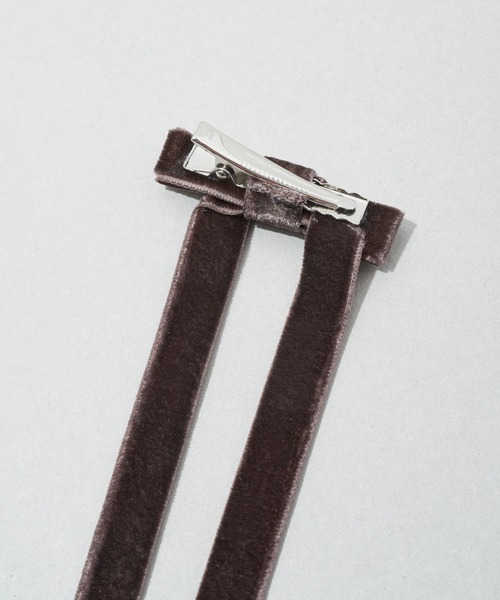 GOLDY（ゴールディ）の「ベロア ロング レングス リボン セット クリップ（バレッタ/ヘアクリップ・レディース・ブラウン/ブルー/レッド/ブラック・FREE）」の14枚目の写真