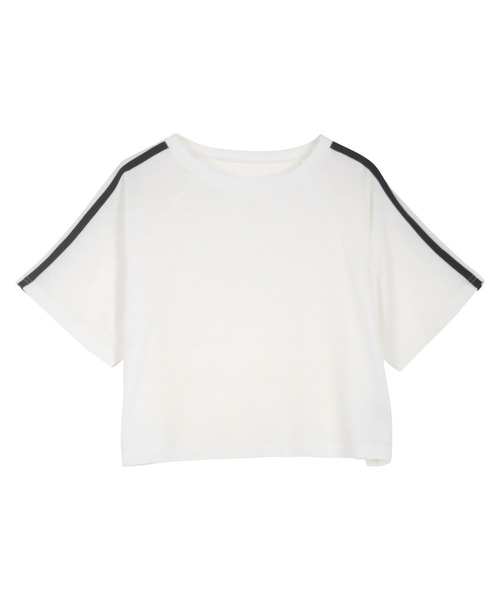 KOBE LETTUCE(コウベレタス)の「袖ラインシアーTシャツ(Tシャツ/カットソー・レディース・オフホワイト/チャコール/ブラック・M)」の12枚目の写真
