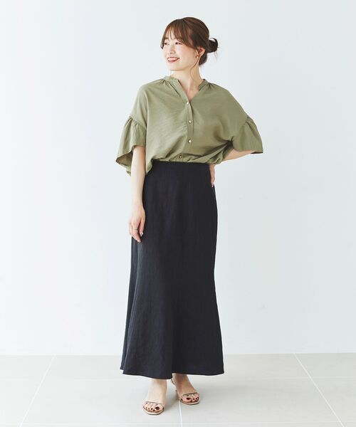 le.coeur blanc（ルクールブラン）の「ヴィンテージライクフレアスリーブブラウス（シャツ/ブラウス・レディース・カーキオリーブ/ブラック/オフホワイト・38）」の22枚目の写真