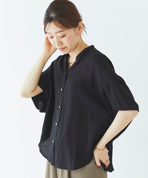 le.coeur blanc（ルクールブラン）の「ヴィンテージライクフレアスリーブブラウス（シャツ/ブラウス・レディース・カーキオリーブ/ブラック/オフホワイト・38）」の19枚目の写真