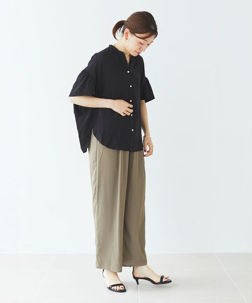 le.coeur blanc（ルクールブラン）の「ヴィンテージライクフレアスリーブブラウス（シャツ/ブラウス・レディース・カーキオリーブ/ブラック/オフホワイト・38）」の15枚目の写真