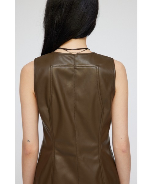 【セール】FAUX LEATHER ZIP ミニワンピース（ワンピース）｜LAGUA GEM（ラグアジェム）