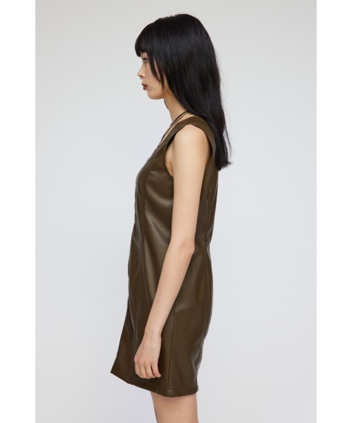 【セール】FAUX LEATHER ZIP ミニワンピース（ワンピース）｜LAGUA GEM（ラグアジェム）