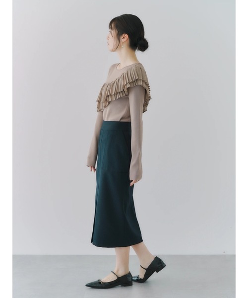 YECCA VECCA(イェッカヴェッカ)の「プリーツMIXニット(ニット/セーター・レディース・ベージュ/ブラック・FREE)」の15枚目の写真