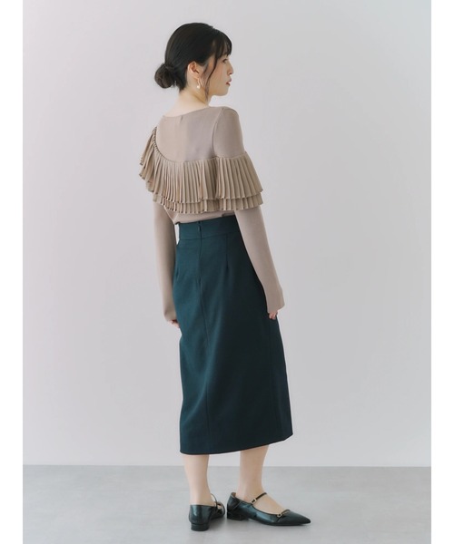 YECCA VECCA(イェッカヴェッカ)の「プリーツMIXニット(ニット/セーター・レディース・ベージュ/ブラック・FREE)」の18枚目の写真