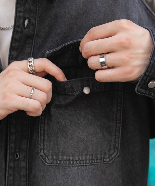 WEGO（ウィゴー）の「WEGO/デニムBIGシャツ（シャツ/ブラウス・メンズ・スカイブルー/ブラック系3・LARGE/MEDIUM/SMALL）」の15枚目の写真