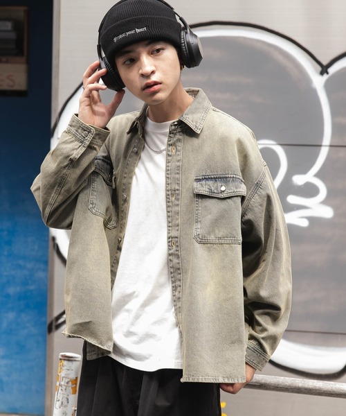 WEGO（ウィゴー）の「WEGO/デニムBIGシャツ（シャツ/ブラウス・メンズ・スカイブルー/ブラック系3・LARGE/MEDIUM/SMALL）」の20枚目の写真