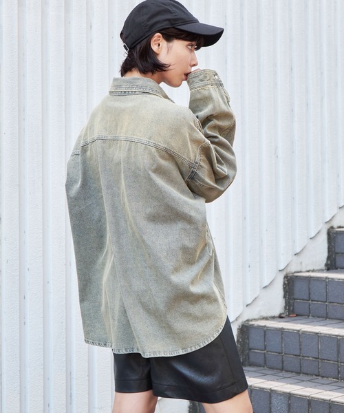 WEGO（ウィゴー）の「WEGO/デニムBIGシャツ（シャツ/ブラウス・メンズ・スカイブルー/ブラック系3・LARGE/MEDIUM/SMALL）」の10枚目の写真