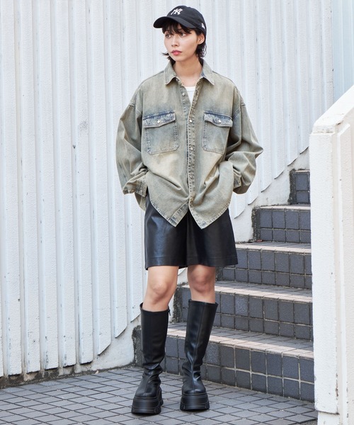 WEGO（ウィゴー）の「WEGO/デニムBIGシャツ（シャツ/ブラウス・メンズ・スカイブルー/ブラック系3・LARGE/MEDIUM/SMALL）」の11枚目の写真