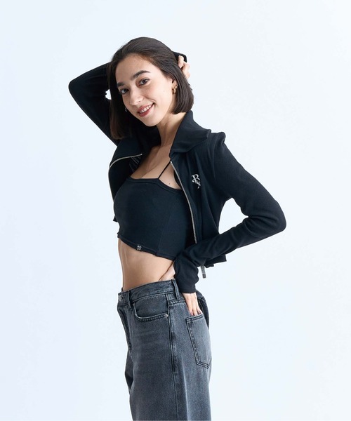 ROXY(ロキシー)の「BEAR HUG/ロキシーショート丈キャミ&カーディガンアンサンブル(アンサンブル・レディース・ブラック/グレー/グリーン・MEDIUM/LARGE/SMALL)」の6枚目の写真