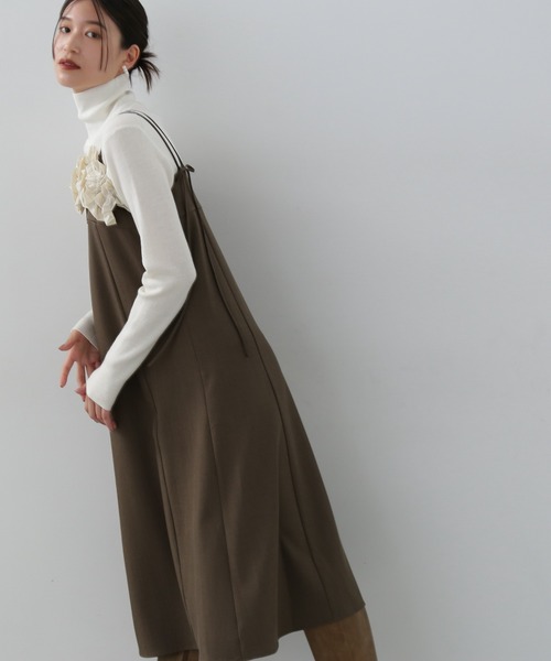 N.（N. Natural Beauty Basic）（エヌエヌナチュラルビューティーベーシック）の「◆ラッフルビスチェキャミワンピース（ワンピース・レディース・モカ/ブラック・MEDIUM）」の14枚目の写真