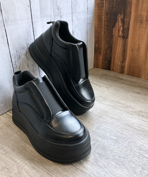 Noubel Voug Relax(ヌーベルヴォーグリラックス)の「厚底 シンプルデザイン プラットフォームスニーカー(スニーカー・レディース・ブラック/ホワイト・S/M/L/LL)」の13枚目の写真