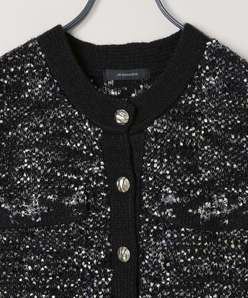 JEANASIS（ジーナシス）の「ジャガードニットショートベスト/143892（ベスト・レディース・ブラック系その他/ホワイト系その他・FREE）」の4枚目の写真