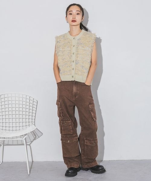 JEANASIS（ジーナシス）の「ジャガードニットショートベスト/143892（ベスト・レディース・ブラック系その他/ホワイト系その他・FREE）」の13枚目の写真