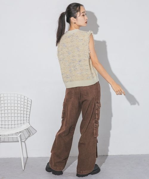 JEANASIS（ジーナシス）の「ジャガードニットショートベスト/143892（ベスト・レディース・ブラック系その他/ホワイト系その他・FREE）」の14枚目の写真