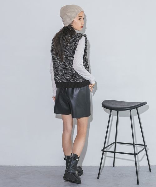 JEANASIS（ジーナシス）の「ジャガードニットショートベスト/143892（ベスト・レディース・ブラック系その他/ホワイト系その他・FREE）」の17枚目の写真