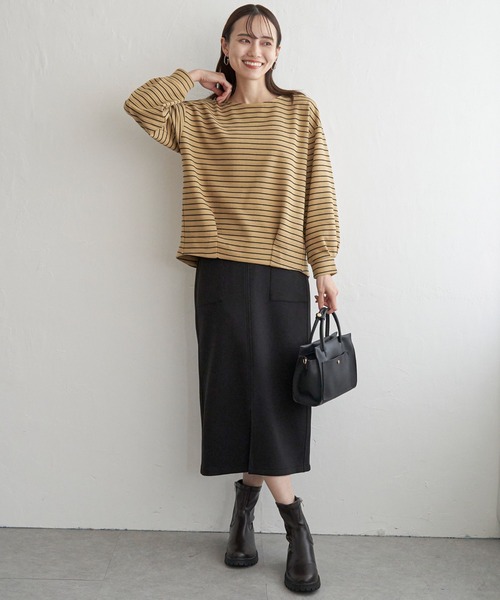 ikka（イッカ）の「リップル裾タックプルオーバー（Tシャツ/カットソー・レディース・ブラック/キャメル/オフホワイト/ブルー・M/L/S）」の14枚目の写真