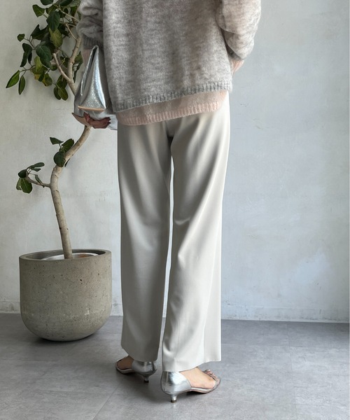 DouDou(ドゥドゥ)の「裾ベンツストレートパンツ(スラックス・レディース・ライトグレー/オフホワイト/ブラック・36/38)」の21枚目の写真