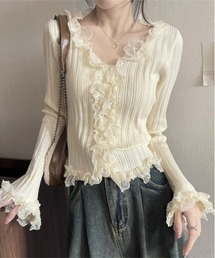 gossip！ロサンゼルス | Y2K レース長袖 ニットトップス(ニット/セーター)