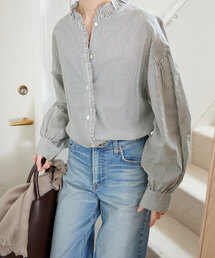 ミニフリルブラウス