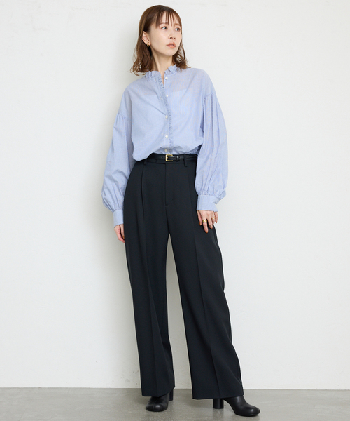 SLOBE IENA(スローブイエナ)の「ミニフリルブラウス(シャツ/ブラウス・レディース・グレー/ブルー系その他/ホワイト・FREE)」の12枚目の写真