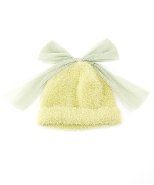 Casselini（キャセリーニ）の「Casselini(キャセリーニ)ビッグリボンニットワッチ（ニットキャップ/ビーニー・レディース・ブラック/グレー/ライム・FREE）」の4枚目の写真