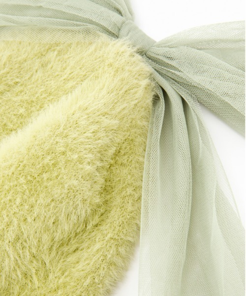 Casselini（キャセリーニ）の「Casselini(キャセリーニ)ビッグリボンニットワッチ（ニットキャップ/ビーニー・レディース・ブラック/グレー/ライム・FREE）」の5枚目の写真