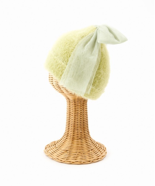 Casselini（キャセリーニ）の「Casselini(キャセリーニ)ビッグリボンニットワッチ（ニットキャップ/ビーニー・レディース・ブラック/グレー/ライム・FREE）」の6枚目の写真