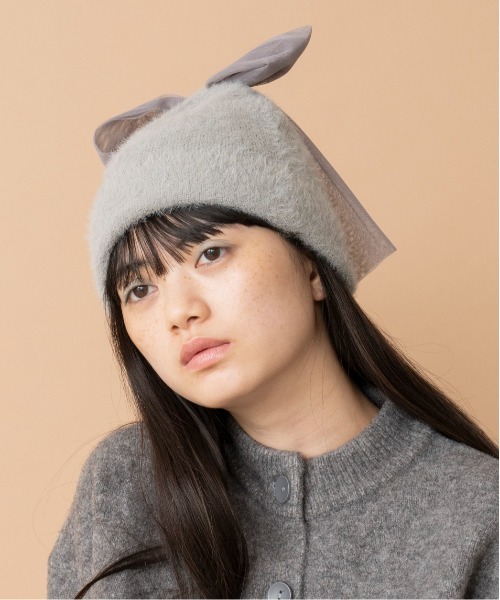 Casselini（キャセリーニ）の「Casselini(キャセリーニ)ビッグリボンニットワッチ（ニットキャップ/ビーニー・レディース・ブラック/グレー/ライム・FREE）」の11枚目の写真