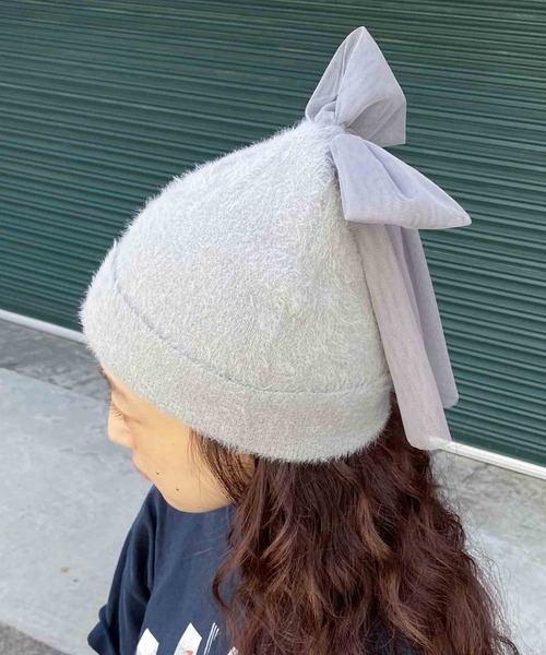 Casselini（キャセリーニ）の「Casselini(キャセリーニ)ビッグリボンニットワッチ（ニットキャップ/ビーニー・レディース・ブラック/グレー/ライム・FREE）」の16枚目の写真