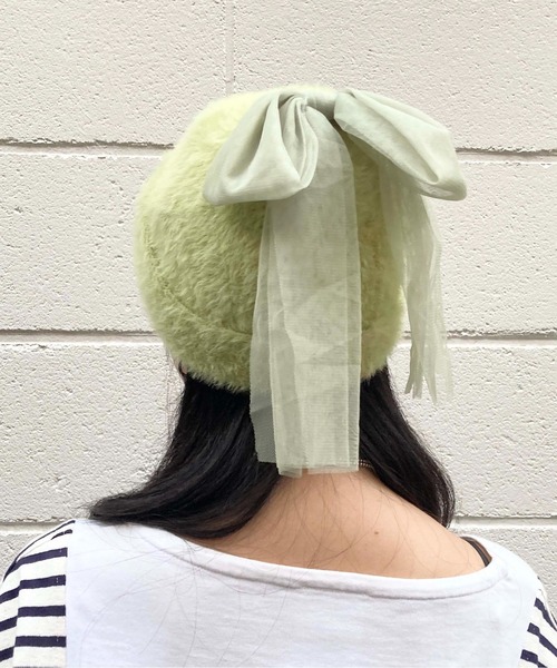 Casselini（キャセリーニ）の「Casselini(キャセリーニ)ビッグリボンニットワッチ（ニットキャップ/ビーニー・レディース・ブラック/グレー/ライム・FREE）」の14枚目の写真