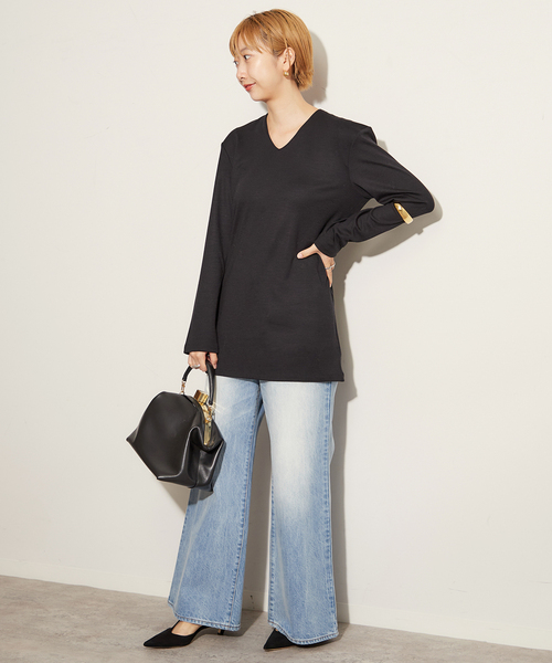 plage（プラージュ）の「SQUARE SHOULDER VN Tシャツ（Tシャツ