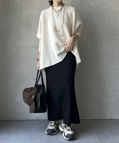 WEB限定】ミラノリブラメニットスカート（スカート）｜DouDou  