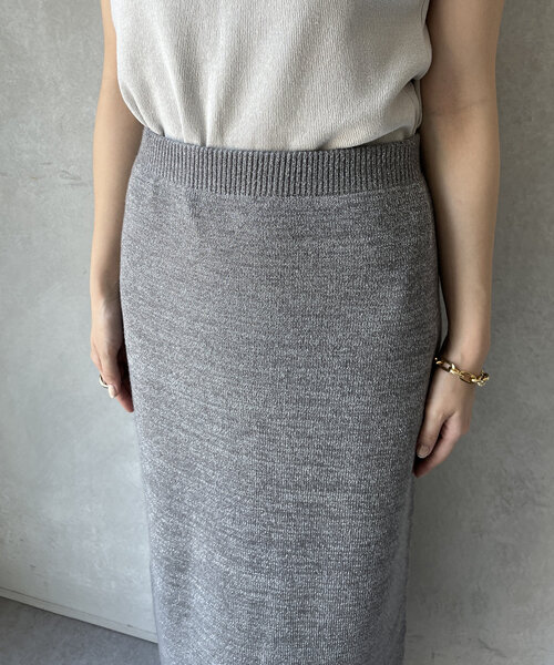 WEB限定】ミラノリブラメニットスカート（スカート）｜DouDou  