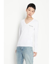 【A|X アルマーニ エクスチェンジ】AXロゴ 長袖VネックTシャツ/SLIM