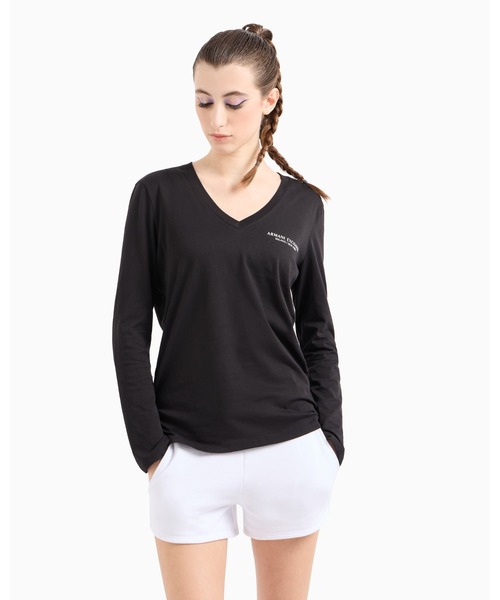 【セール】【A|X アルマーニ エクスチェンジ】＜オンライン限定＞AXロゴ 長袖VネックTシャツ/SLIM（Tシャツ/カットソー）｜ARMANI EXCHANGE（アルマーニエクスチェンジ）