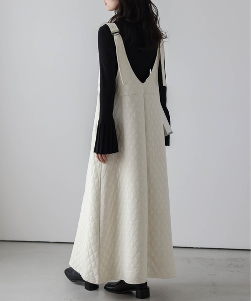 La-gemme（ラジェム）の「キルティングジャンパースカート（ジャンパースカート・レディース・ブラック/アイボリー/カーキ・フリー）」の9枚目の写真