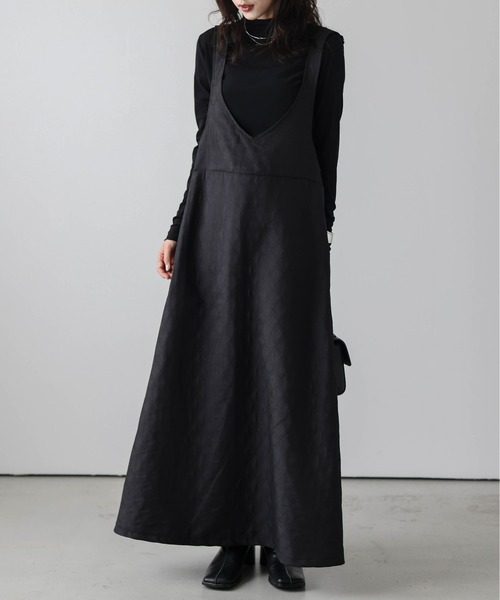 La-gemme（ラジェム）の「キルティングジャンパースカート（ジャンパースカート・レディース・ブラック/アイボリー/カーキ・フリー）」の11枚目の写真