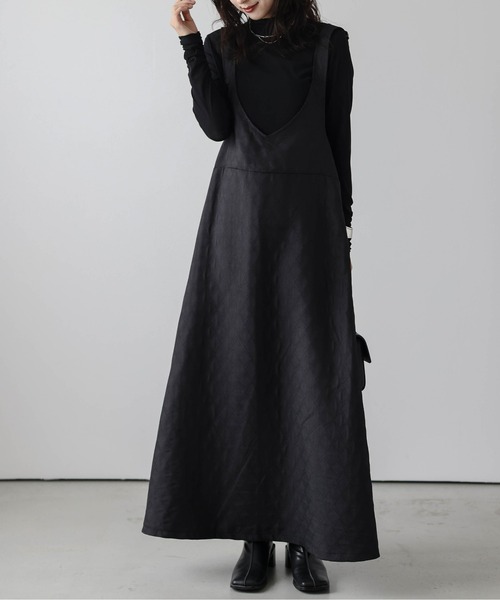 La-gemme（ラジェム）の「キルティングジャンパースカート（ジャンパースカート・レディース・ブラック/アイボリー/カーキ・フリー）」の12枚目の写真