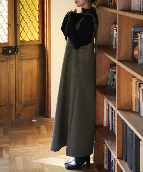 La-gemme（ラジェム）の「キルティングジャンパースカート（ジャンパースカート・レディース・ブラック/アイボリー/カーキ・フリー）」の19枚目の写真