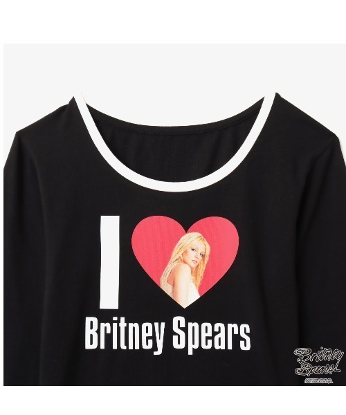 atmos pink × Britney Spears Tシャツ ブラック セール】atmos pink x Britney Spears I LOVE Britney LS T