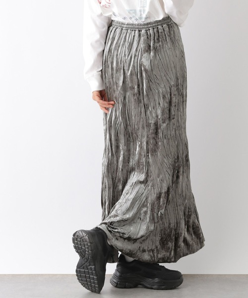 LEPSIM（レプシィム）の「ベロアロングスカート　134229（スカート・レディース・グリーン/グレー・FREE）」の5枚目の写真