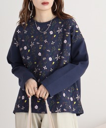 ANNNTIAN ボタニカル柄トレーナー ONE SIZE Amazon.co.jp: パーカー ボタニカル柄 花柄 スウェット 長袖