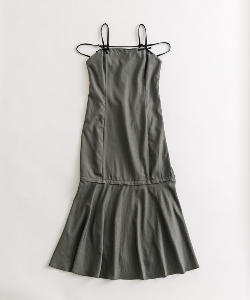 OLIVE des OLIVE（オリーブデオリーブ）の「ロング＆ミニ丈2WAYキャミワンピース（ワンピース・レディース・ブラック/ブラック系その他/チャコールグレー・MEDIUM/SMALL）」の10枚目の写真