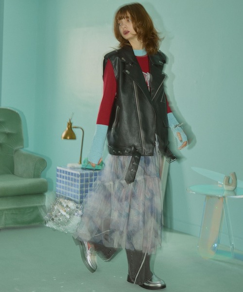 ELLEgirl（エルガール）の「配色ラメリブハイネックニットトップス【ELLEgirl/エル ガール】（ニット/セーター・レディース・レッド/ブラック/ダークブラウン・FREE）」の21枚目の写真