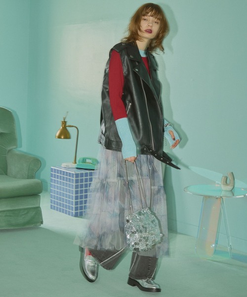 ELLEgirl（エルガール）の「配色ラメリブハイネックニットトップス【ELLEgirl/エル ガール】（ニット/セーター・レディース・レッド/ブラック/ダークブラウン・FREE）」の22枚目の写真