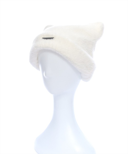 clear(クリア)の「猫耳ビーニー ≪2024AW新作≫(ニットキャップ/ビーニー・レディース・ブラック/アイボリー/モカ・F)」の1枚目の写真