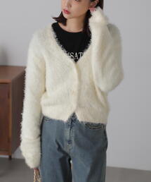 FREE'S MART | ◆Vネックフェザーショート丈カーディガン(カーディガン/ボレロ)